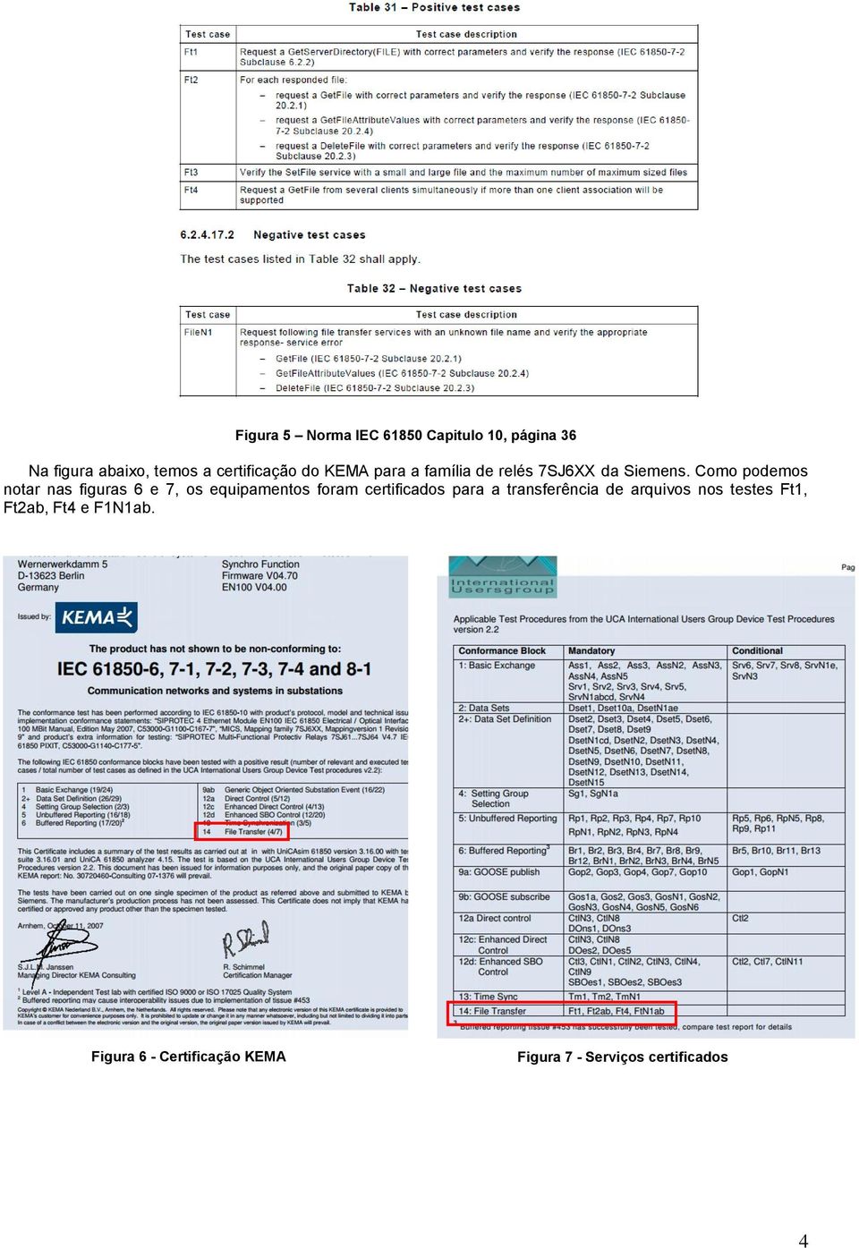 Como podemos notar nas figuras 6 e 7, os equipamentos foram certificados para a