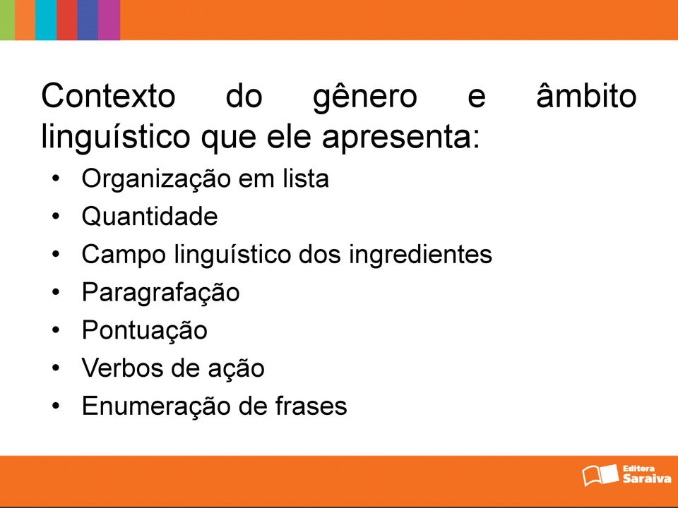 Quantidade Campo linguístico dos ingredientes