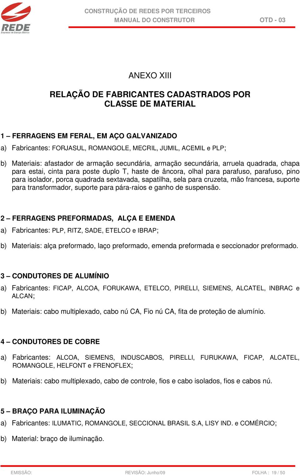 sapatilha, sela para cruzeta, mão francesa, suporte para transformador, suporte para pára-raios e ganho de suspensão.