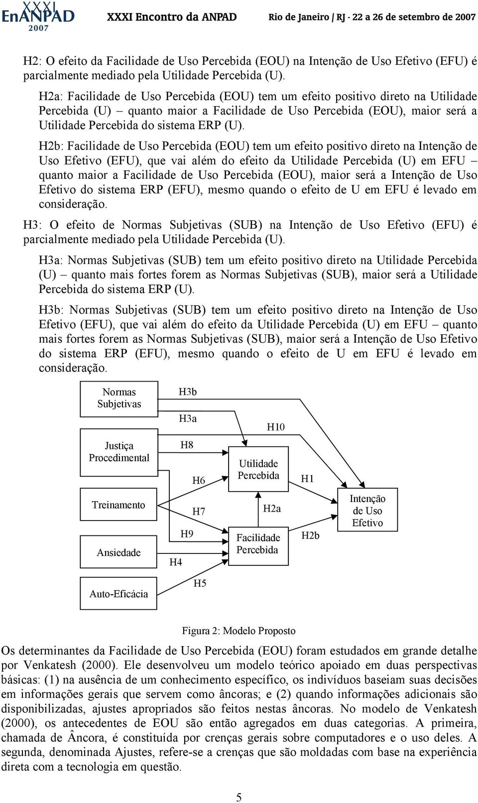 H2b: Facilidade de Uso Percebida (EOU) tem um efeito positivo direto na Intenção de Uso Efetivo (EFU), que vai além do efeito da Utilidade Percebida (U) em EFU quanto maior a Facilidade de Uso