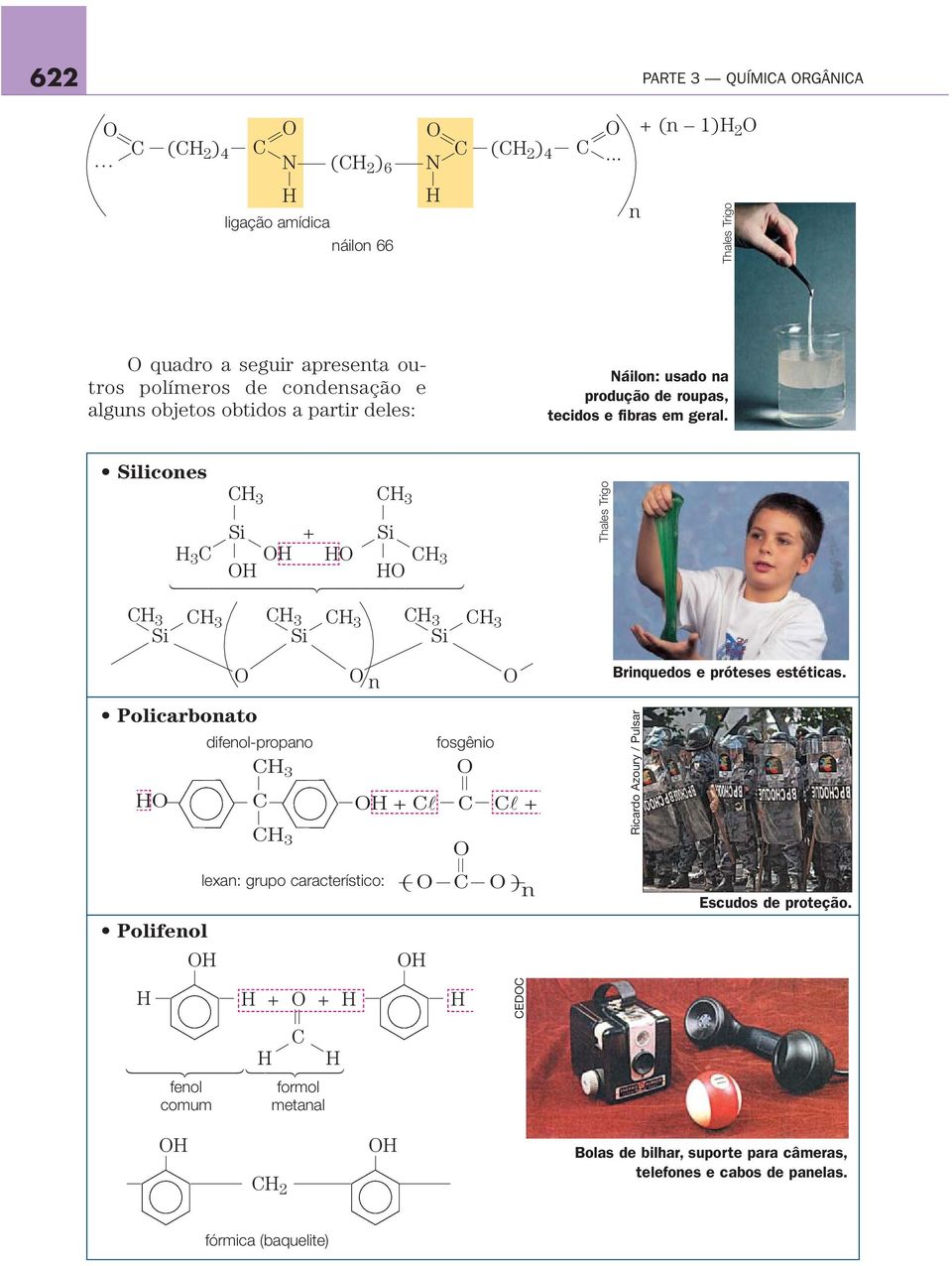 produção de roupas, tecidos e fibras em geral. Silicoes 3 3 Si + Si 3 3 144444424444443 3 3 3 3 Si Si 3 3 Si Briquedos e próteses estéticas.