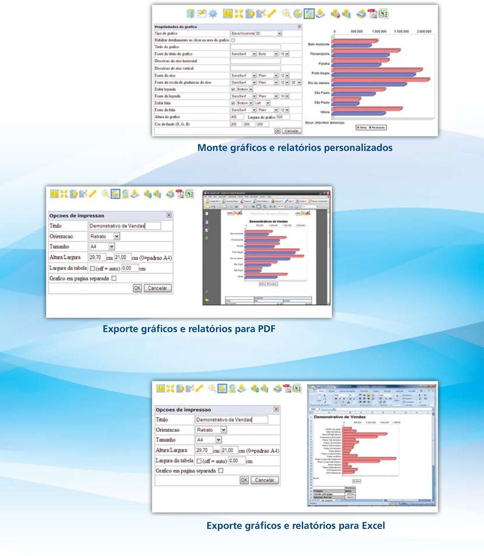 gráficos e relatórios para PDF