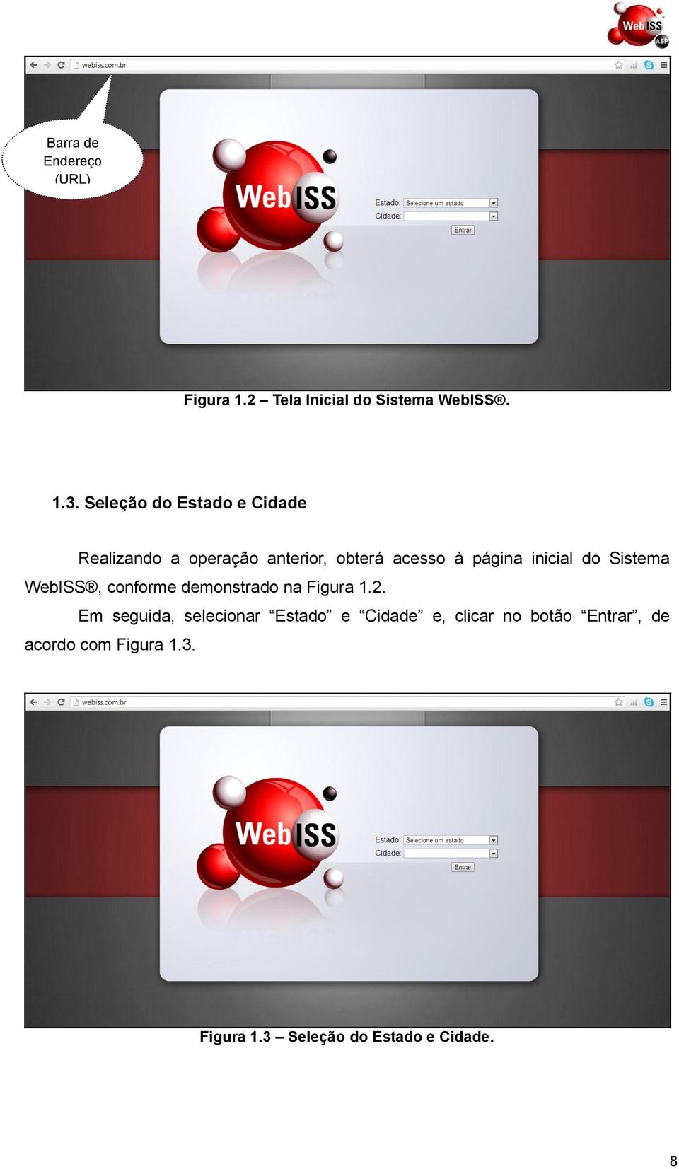 inicial do Sistema WebISS, conforme demonstrado na Figura 1.2.