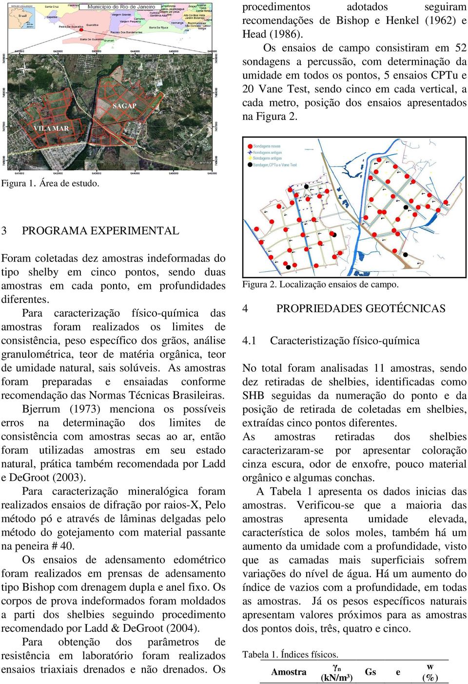 ensaios apresentados na Figura 2. Figura 1. Área de estudo.