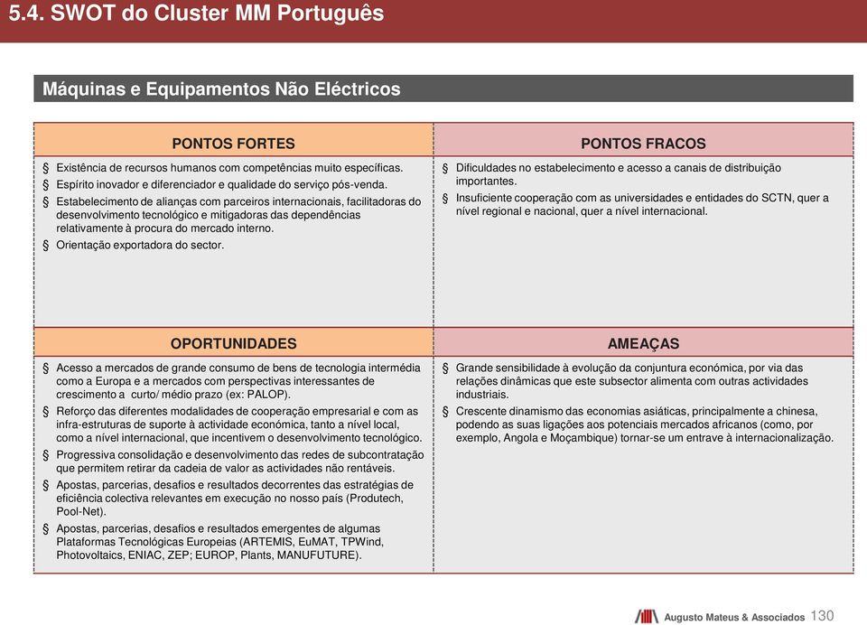 Estabelecimento de alianças com parceiros internacionais, facilitadoras do desenvolvimento tecnológico e mitigadoras das dependências relativamente à procura do mercado interno.