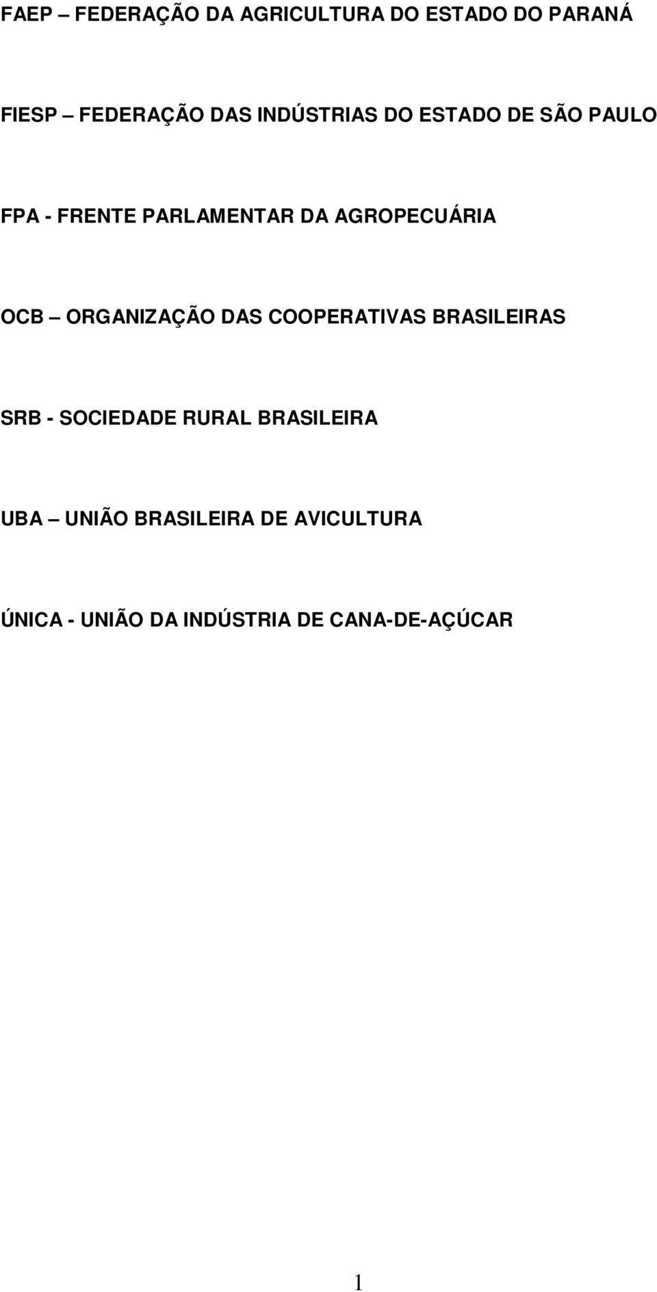OCB ORGANIZAÇÃO DAS COOPERATIVAS BRASILEIRAS SRB - SOCIEDADE RURAL