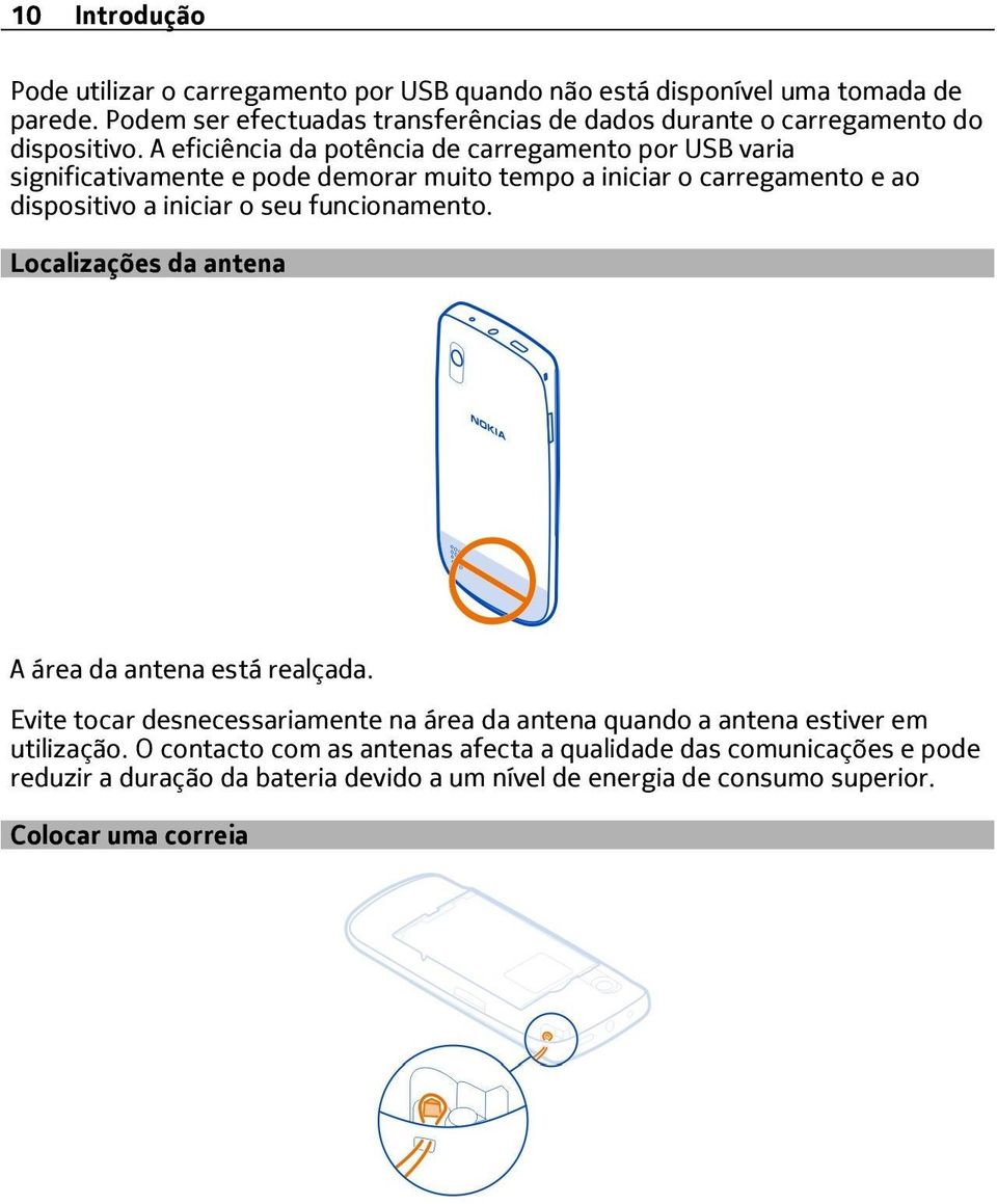 A eficiência da potência de carregamento por USB varia significativamente e pode demorar muito tempo a iniciar o carregamento e ao dispositivo a iniciar o seu