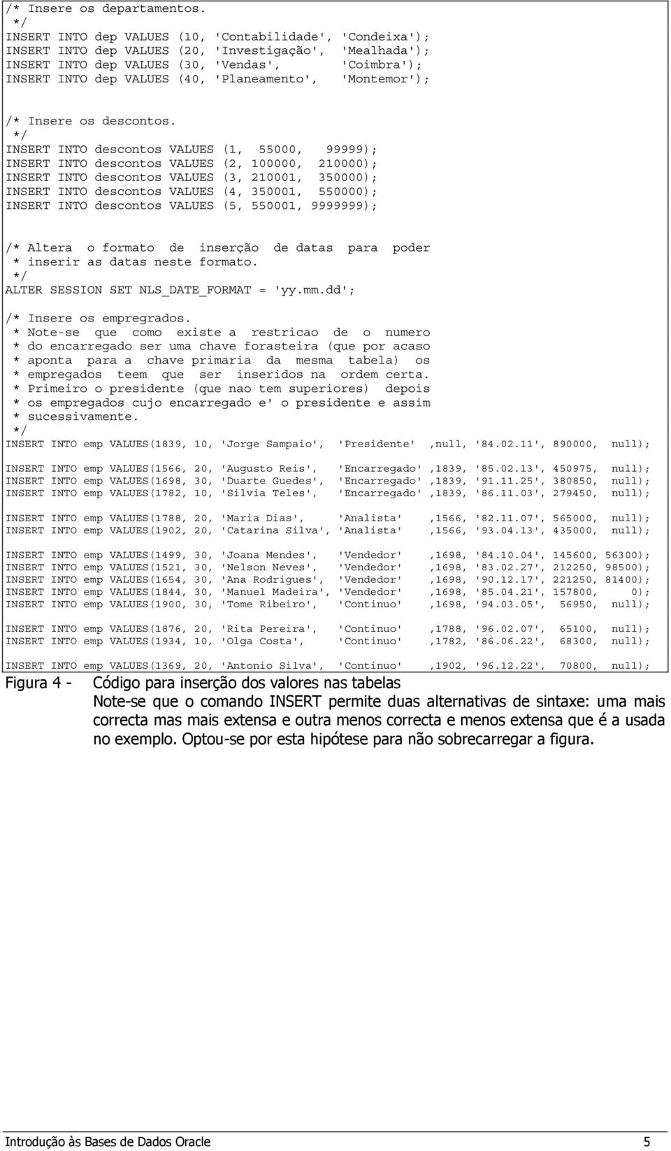 'Planeamento', 'Montemor'); /* Insere os descontos.