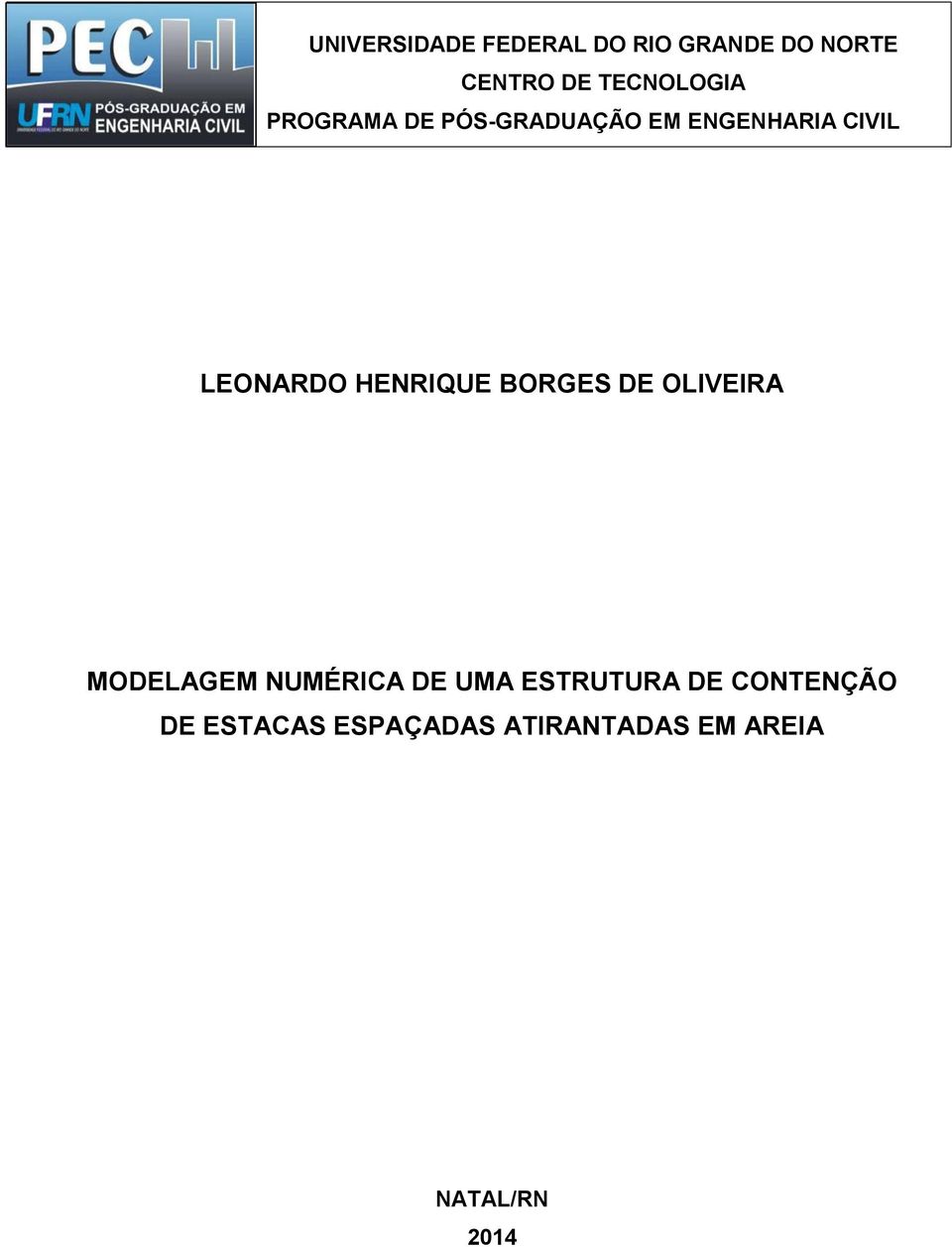 LEONARDO HENRIQUE BORGES DE OLIVEIRA MODELAGEM NUMÉRICA DE UMA
