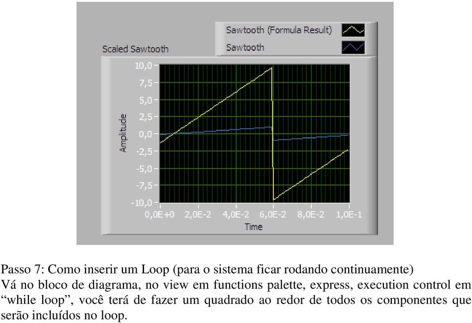 palette, express, execution control em while loop, você terá de