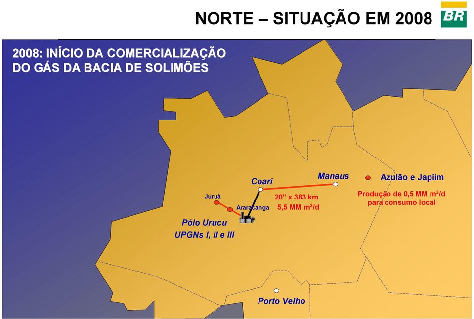 5,5 MM m 3 /d Manaus Azulão e Japiim Produção de 0,5 MM m 3