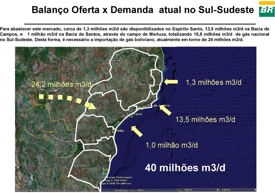 totalizando 15,8 milhões m3/d de gás nacional no Sul-Sudeste.