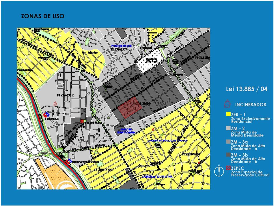 N ZM 2 Zona Mista de Média Densidade ZM 3a Zona Mista de