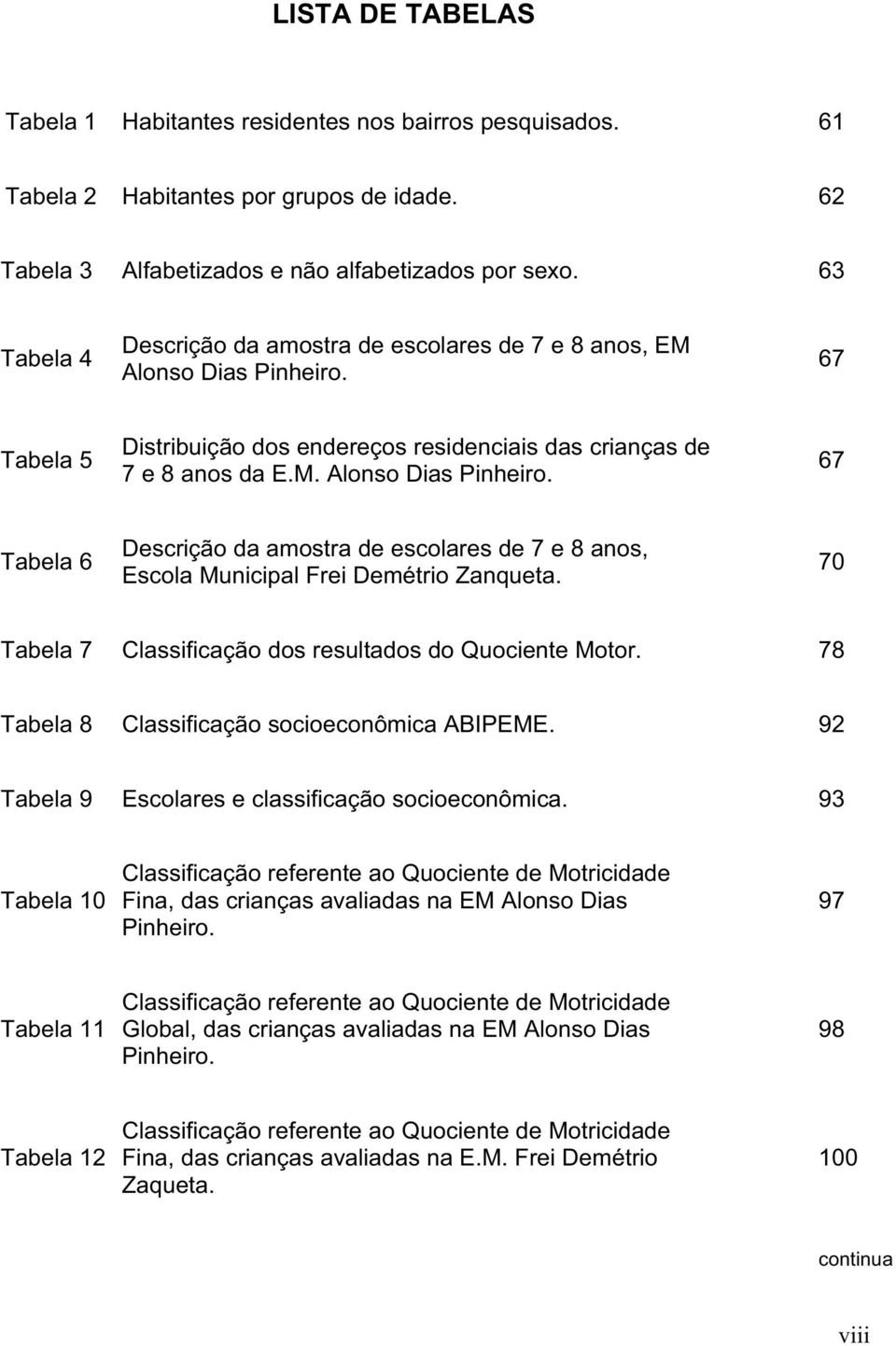 70 Tabela 7 Classificação dos resultados do Quociente Motor. 78 Tabela 8 Classificação socioeconômica ABIPEME. 92 Tabela 9 Escolares e classificação socioeconômica.