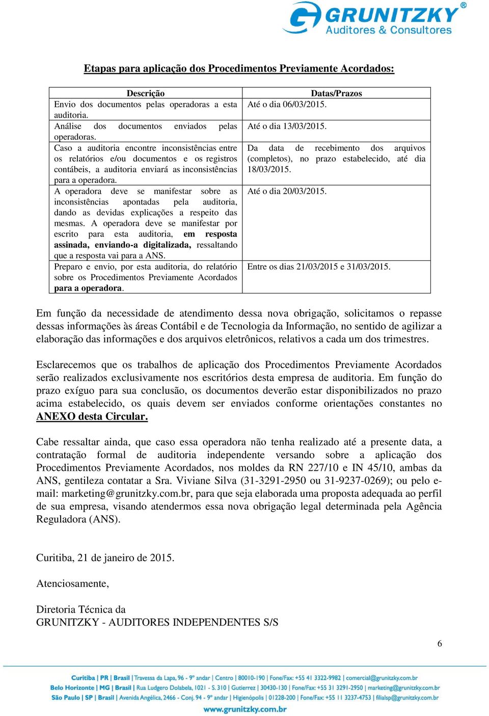 A operadora deve se manifestar sobre as inconsistências apontadas pela auditoria, dando as devidas explicações a respeito das mesmas.