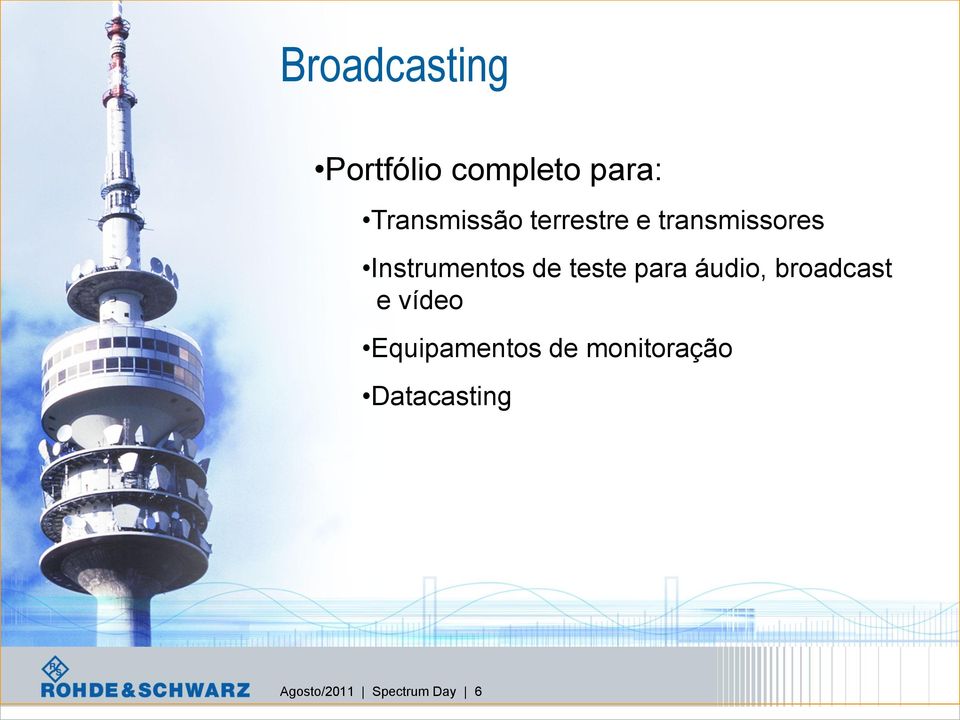 para áudio, broadcast e vídeo Equipamentos de