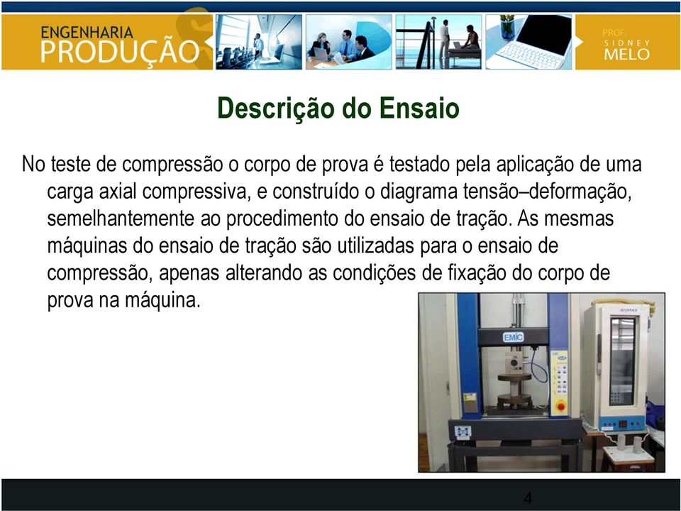 procedimento do ensaio de tração.