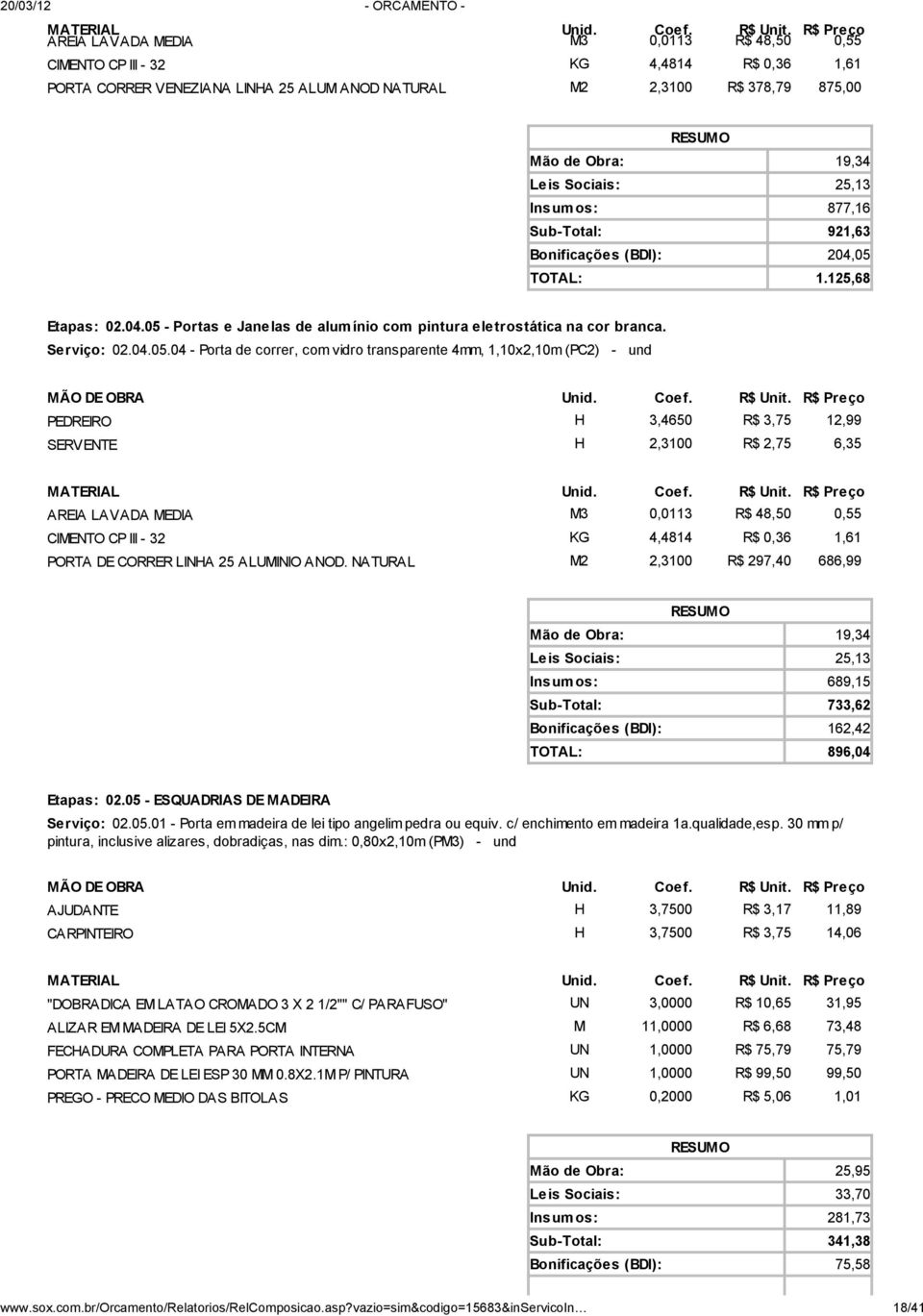 TOTAL: 1.125,68 Etapas: 02.04.05 