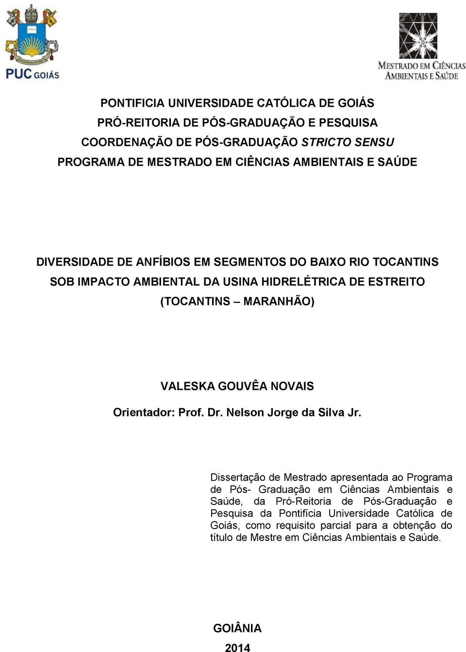 GOUVÊA NOVAIS Orientador: Prof. Dr. Nelson Jorge da Silva Jr.