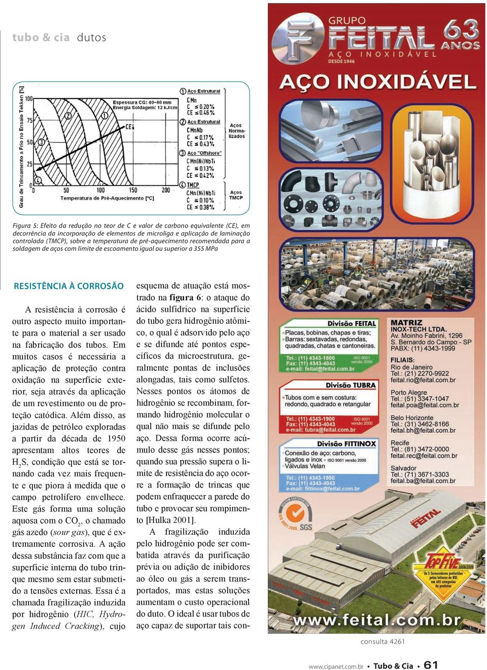 material a ser usado na fabricação dos tubos.