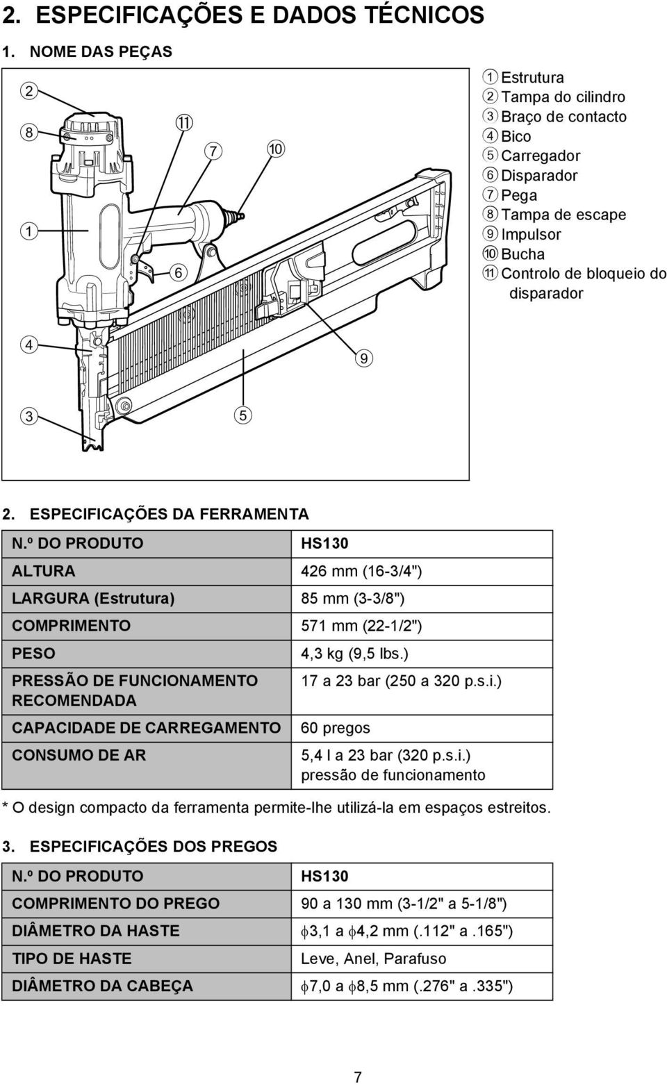 5 2. ESPECIFICAÇÕES DA FERRAMENTA N.