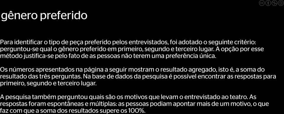 Os números apresentados na página a seguir mostram o resultado agregado, isto é, a soma do resultado das três perguntas.