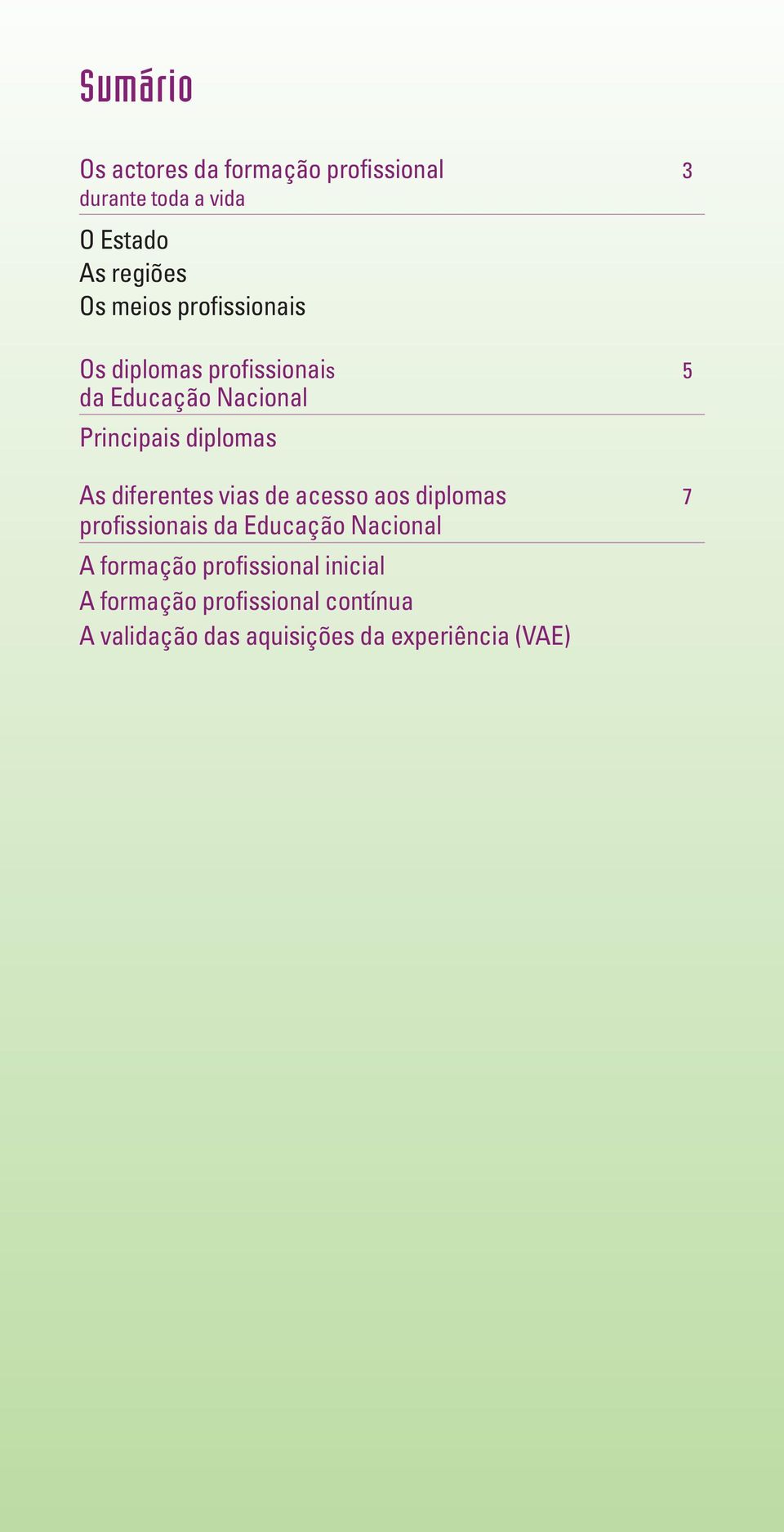 diferentes vias de acesso aos diplomas 7 profissionais da Educação Nacional A formação