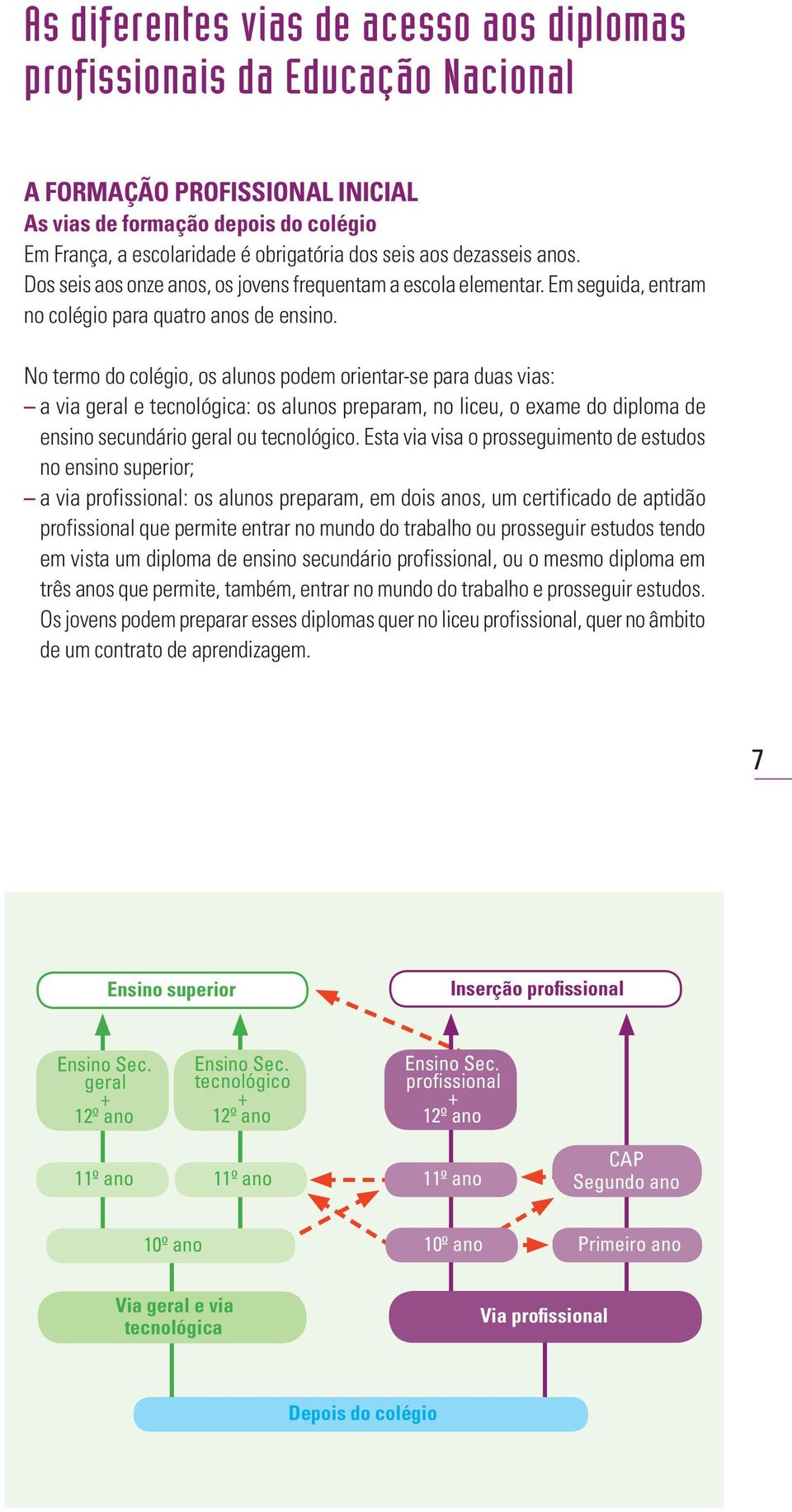 No termo do colégio, os alunos podem orientar-se para duas vias: a via geral e tecnológica: os alunos preparam, no liceu, o exame do diploma de ensino secundário geral ou tecnológico.