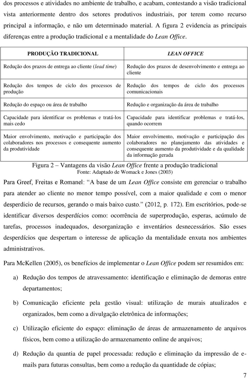 PRODUÇÃO TRADICIONAL Redução dos prazos de entrega ao cliente (lead time) Redução dos tempos de ciclo dos processos de produção Redução do espaço ou área de trabalho Capacidade para identificar os