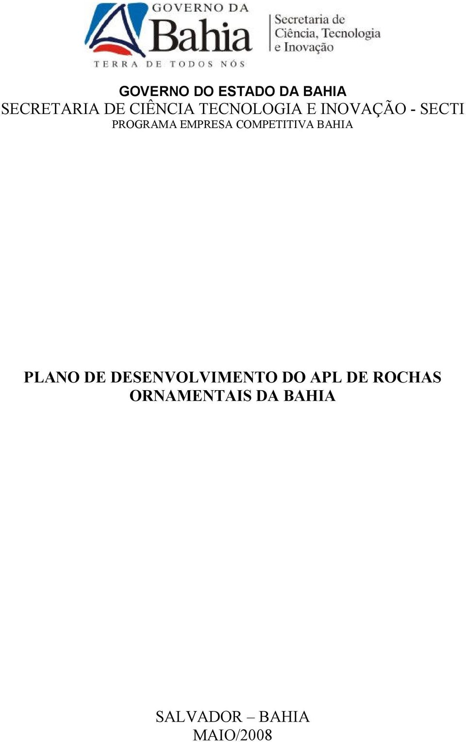 COMPETITIVA BAHIA PLANO DE DESENVOLVIMENTO DO APL