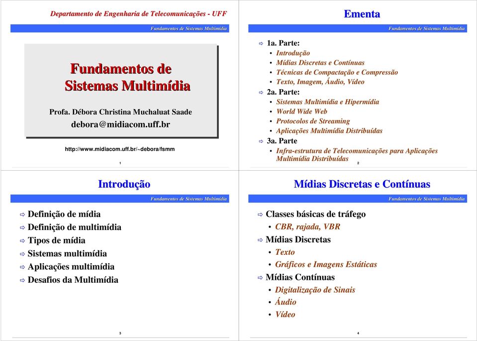 Parte: Sistemas Multimídia e Hipermídia World Wide Web Protocolos de Streaming Aplicações Multimídia Distribuídas 3a.