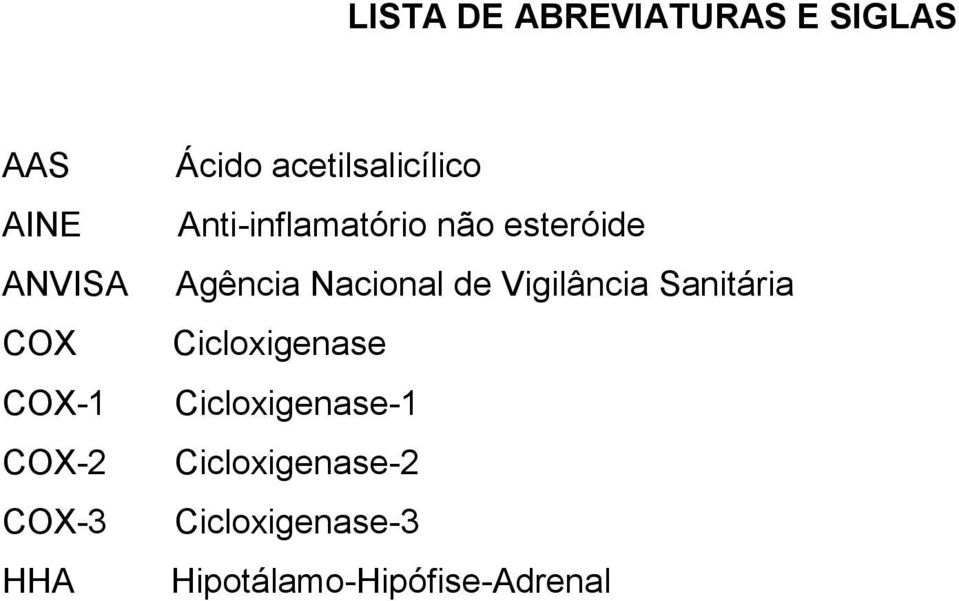 Agência Nacional de Vigilância Sanitária Cicloxigenase