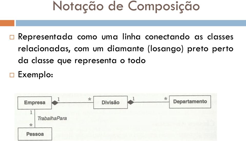 relacionadas, com um diamante (losango)