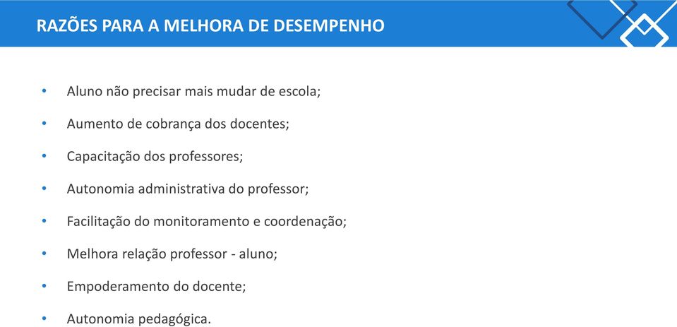 administrativa do professor; Facilitação do monitoramento e coordenação;