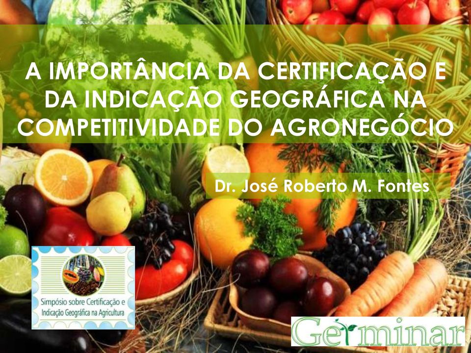 DO AGRONEGÓCIO Dr. José Roberto M.