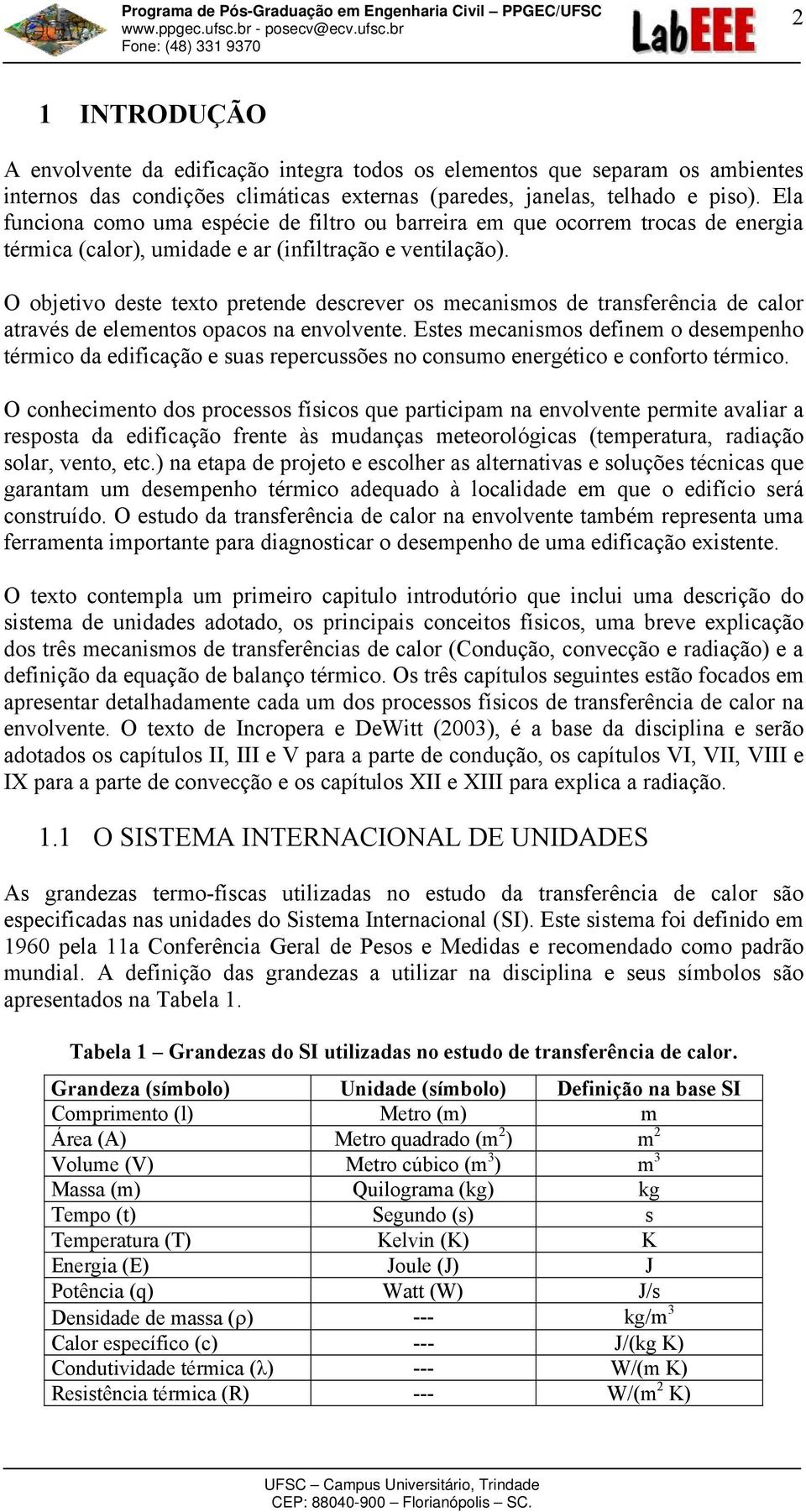 O objetvo deste texto pretende descrever os mecansmos de transferênca de calor através de elementos opacos na envolvente.