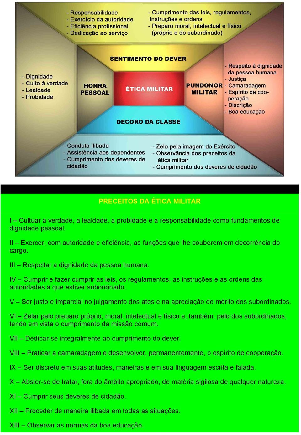 IV Cumprir e fazer cumprir as leis, os regulamentos, as instruções e as ordens das autoridades a que estiver subordinado.