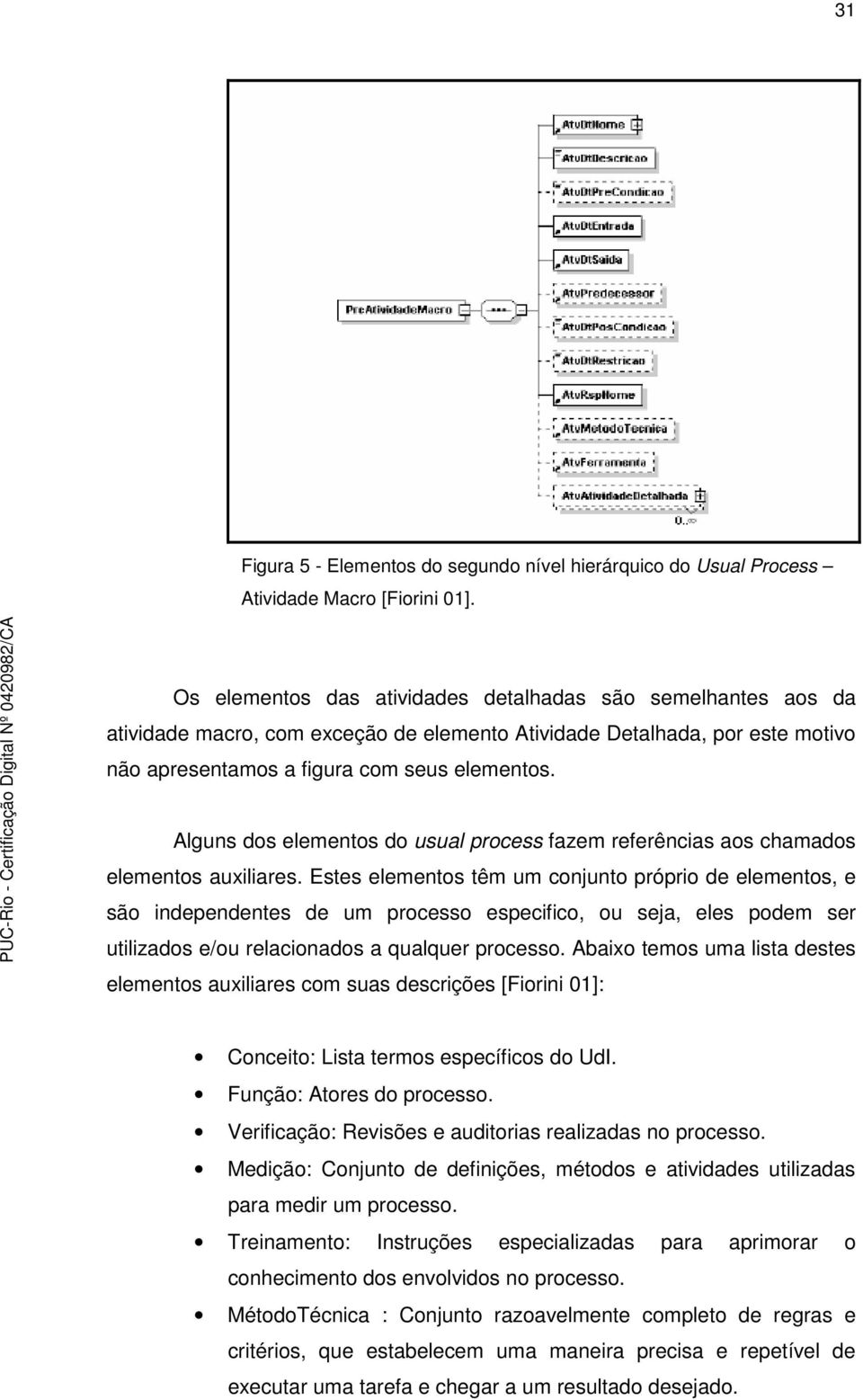 Alguns dos elementos do usual process fazem referências aos chamados elementos auxiliares.