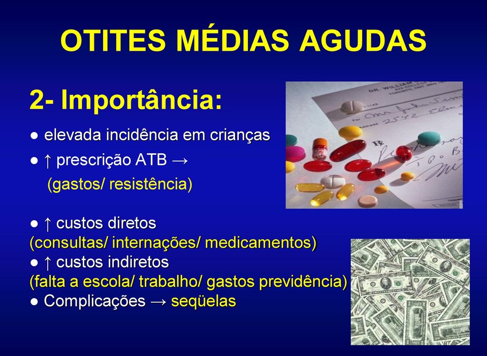 (consultas/ internações/ medicamentos) custos indiretos