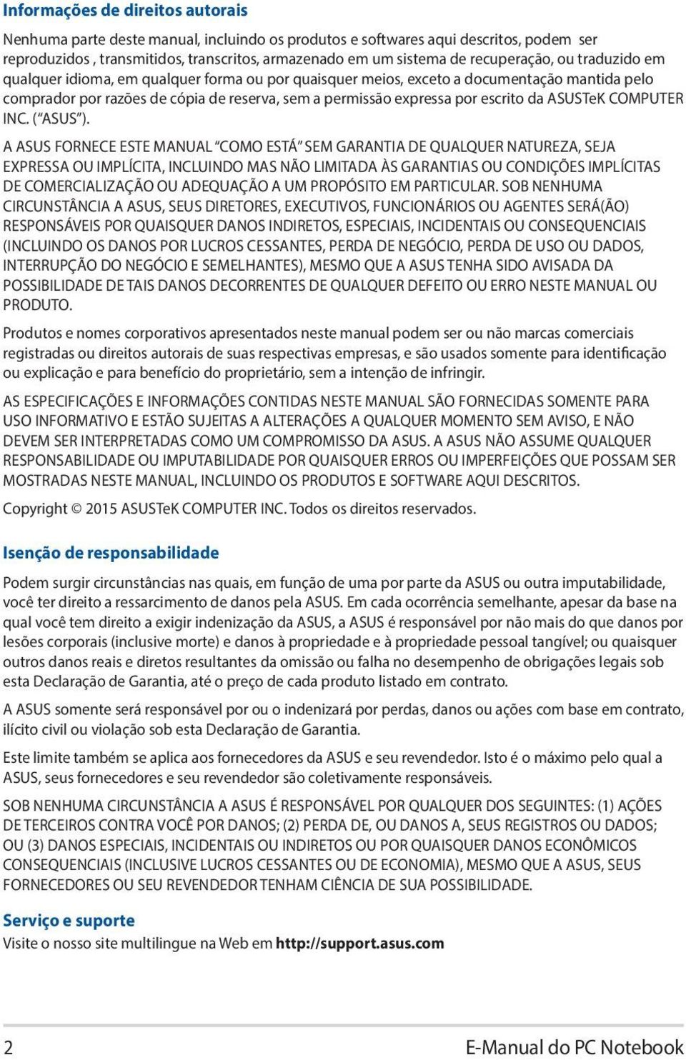 escrito da ASUSTeK COMPUTER INC. ( ASUS ).