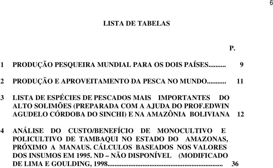 EDWIN AGUDELO CÓRDOBA DO SINCHI) E NA AMAZÔNIA BOLIVIANA 12 4 ANÁLISE DO CUSTO/BENEFÍCIO DE MONOCULTIVO E POLICULTIVO DE