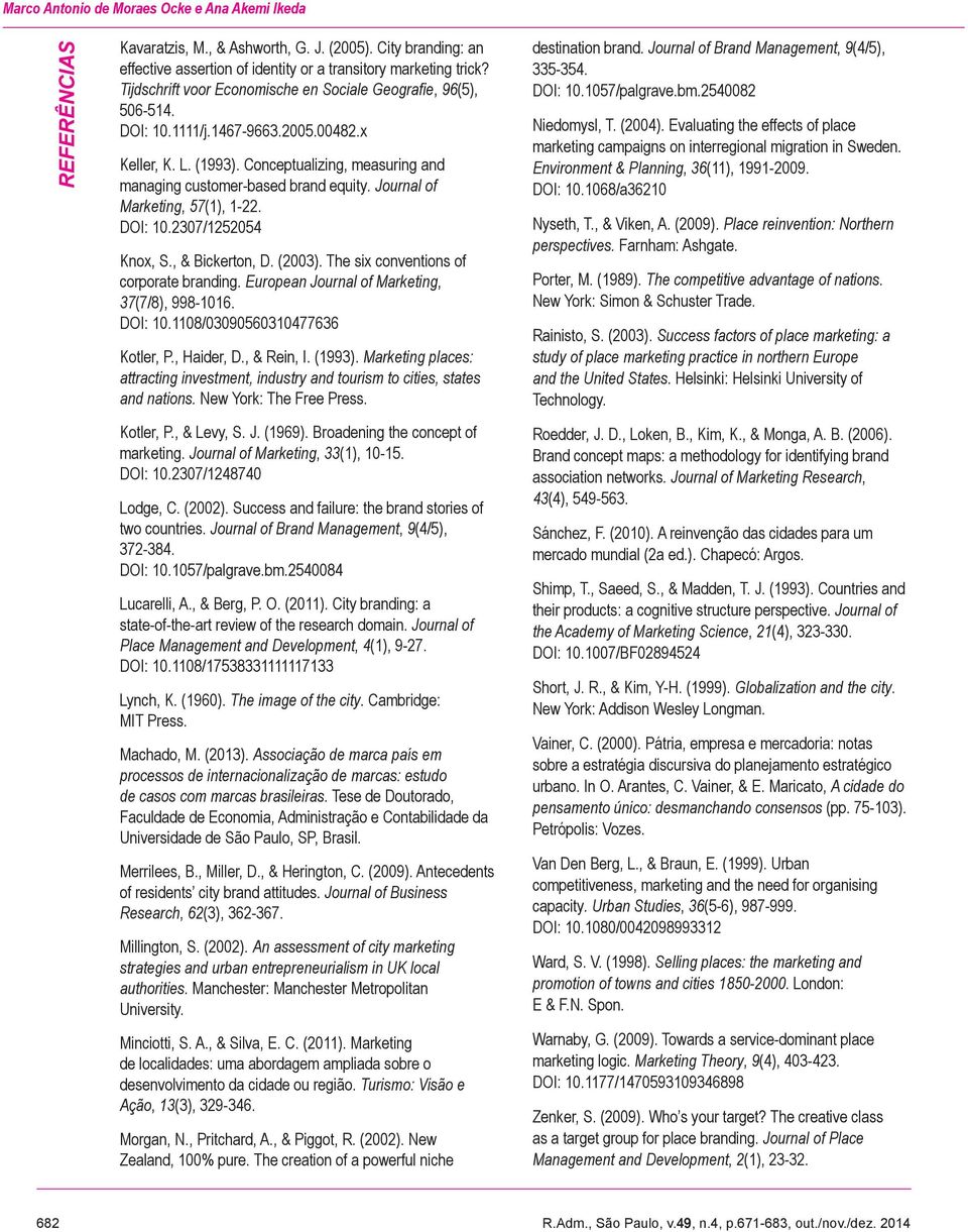 Journal of Marketing, 57(1), 1-22. DOI: 10.2307/1252054 Knox, S., & Bickerton, D. (2003). The six conventions of corporate branding. European Journal of Marketing, 37(7/8), 998-1016. DOI: 10.1108/03090560310477636 Kotler, P.