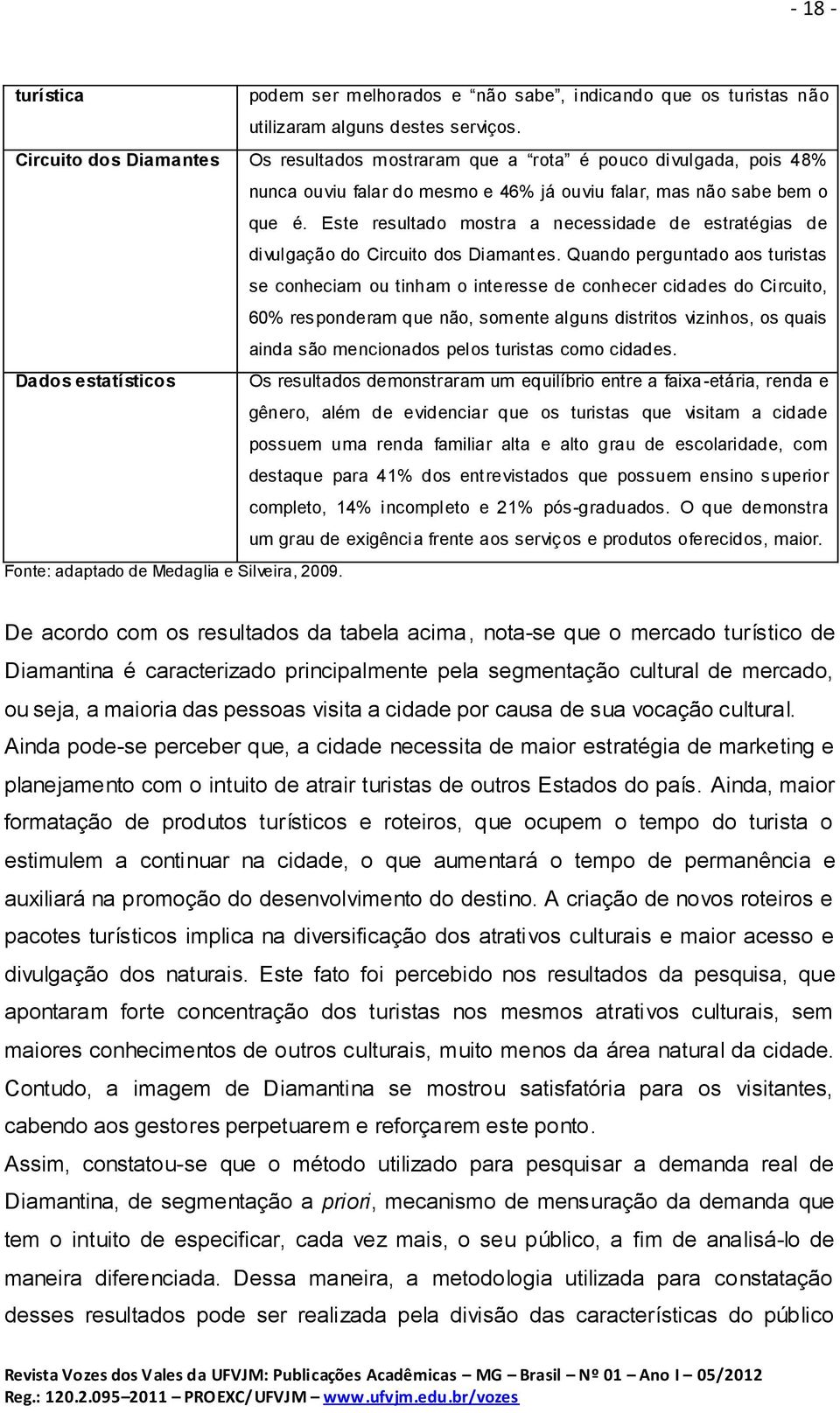 Este resultado mostra a necessidade de estratégias de divulgação do Circuito dos Diamantes.