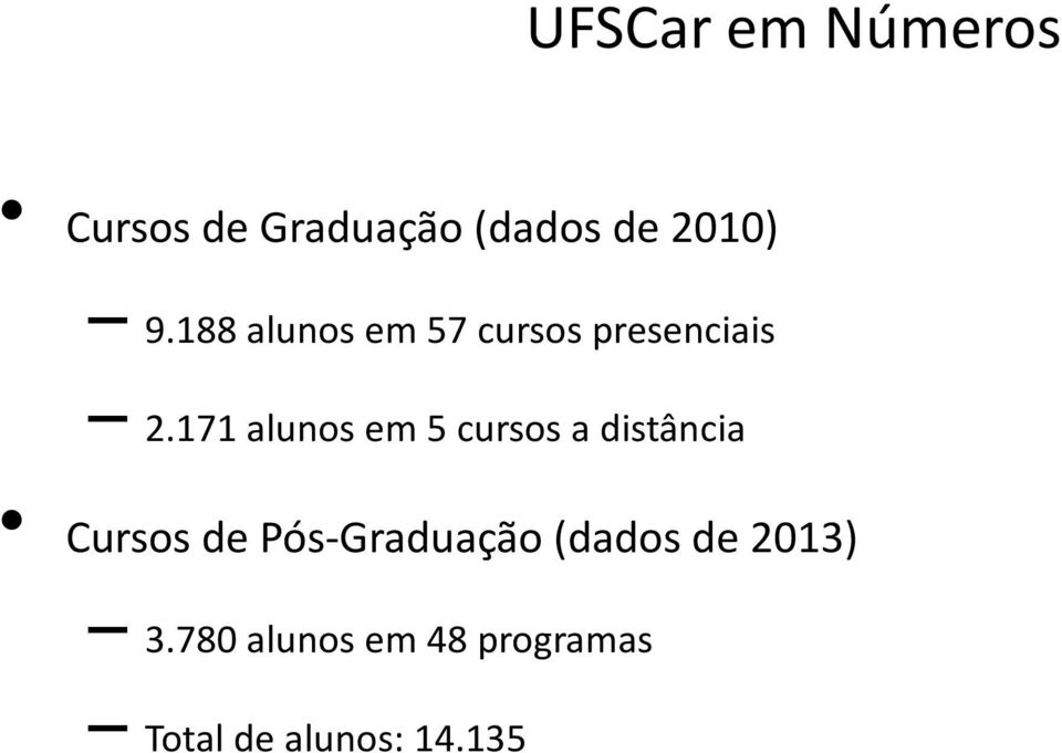 171 alunos em 5 cursos a distância Cursos de