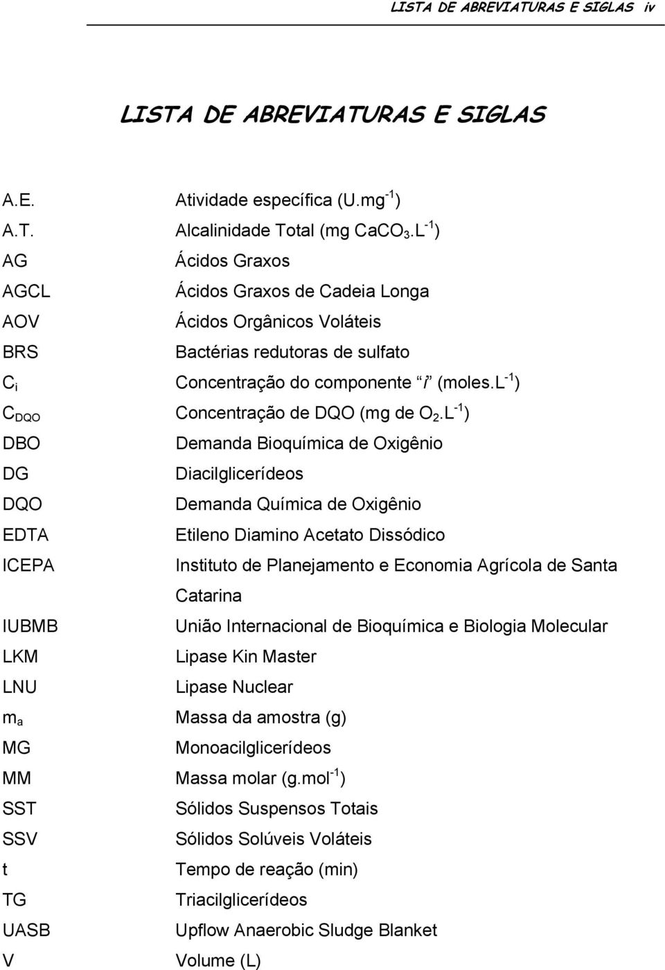 l -1 ) C DQO Concentração de DQO (mg de O 2.