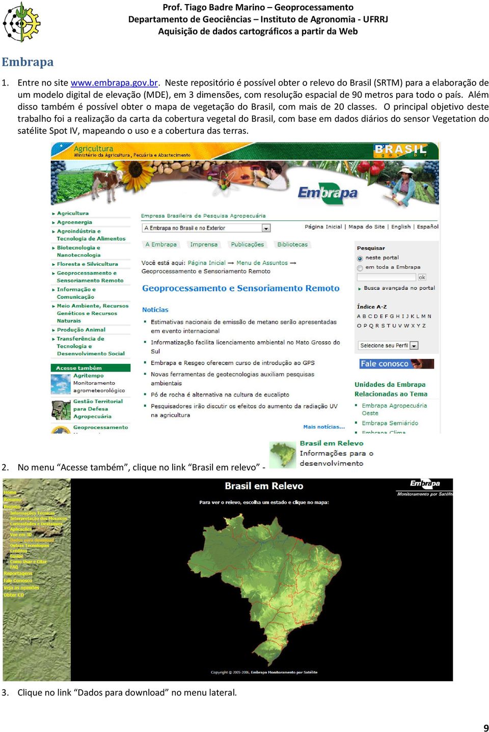 Além disso também é possível obter o mapa de vegetação do Brasil, com mais de 20 classes.