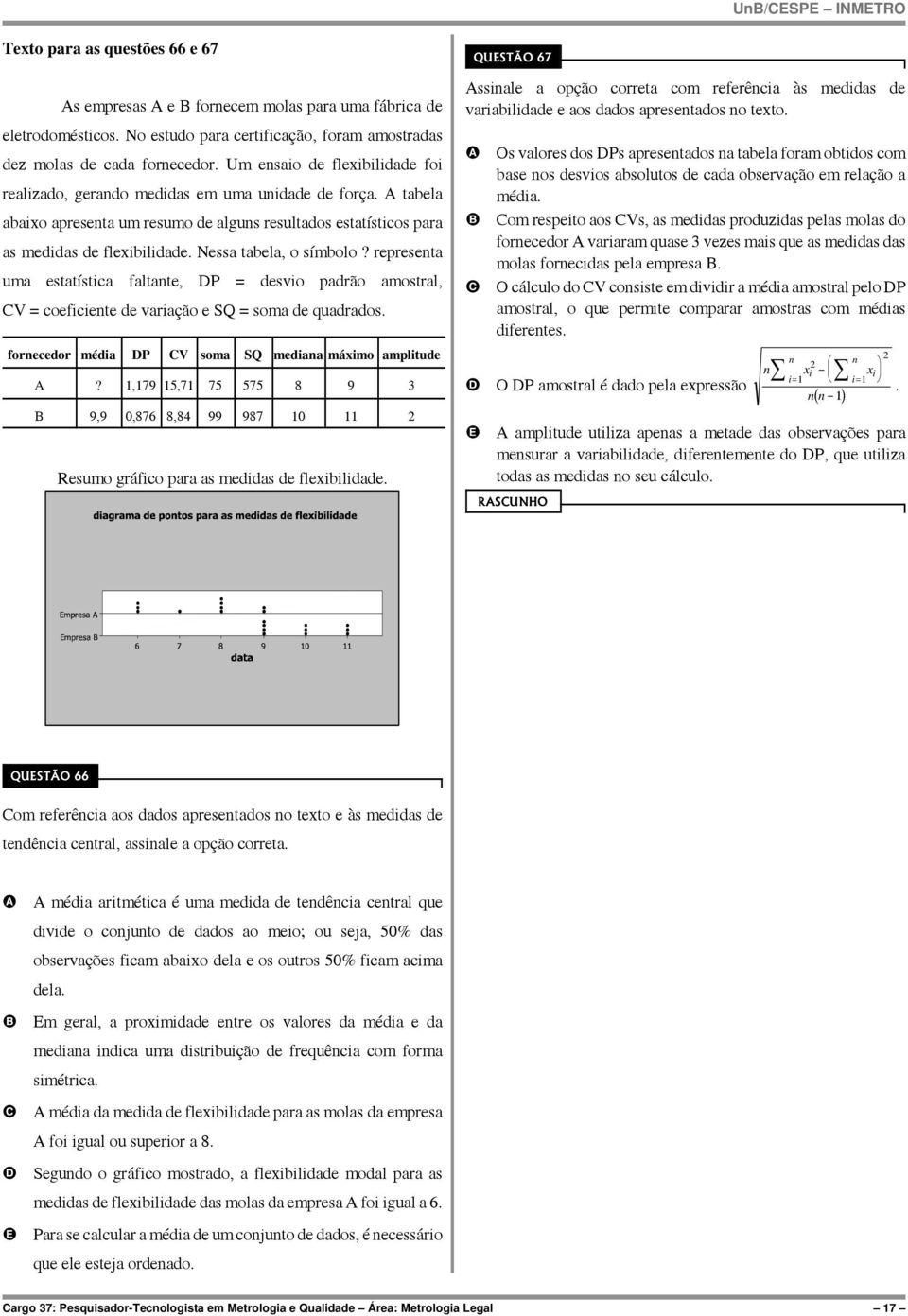 Nessa tabela, o símbolo? representa uma estatística faltante, P = desvio padrão amostral, V = coeficiente de variação e SQ = soma de quadrados. fornecedor média P V soma SQ mediana máximo amplitude?