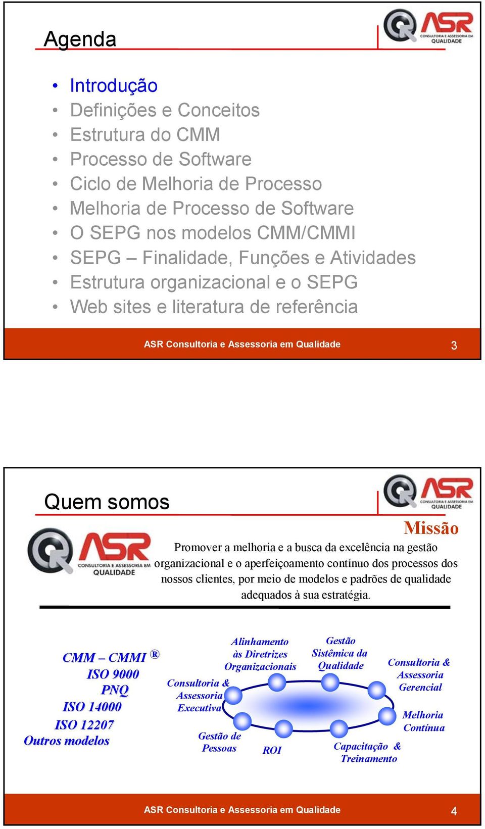 aperfeiçoamento contínuo dos processos dos nossos clientes, por meio de modelos e padrões de qualidade adequados à sua estratégia.