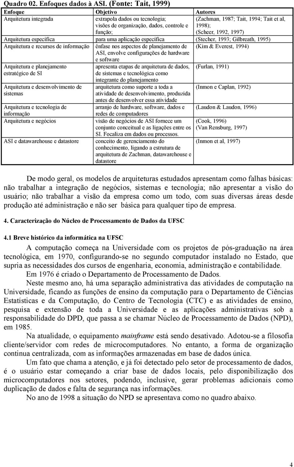 (Scheer, 1992, 1997) Arquitetura específica para uma aplicação específica (Stecher, 1993; Gilbreath, 1995) Arquitetura e recursos de informação ênfase nos aspectos de planejamento de ASI, envolve