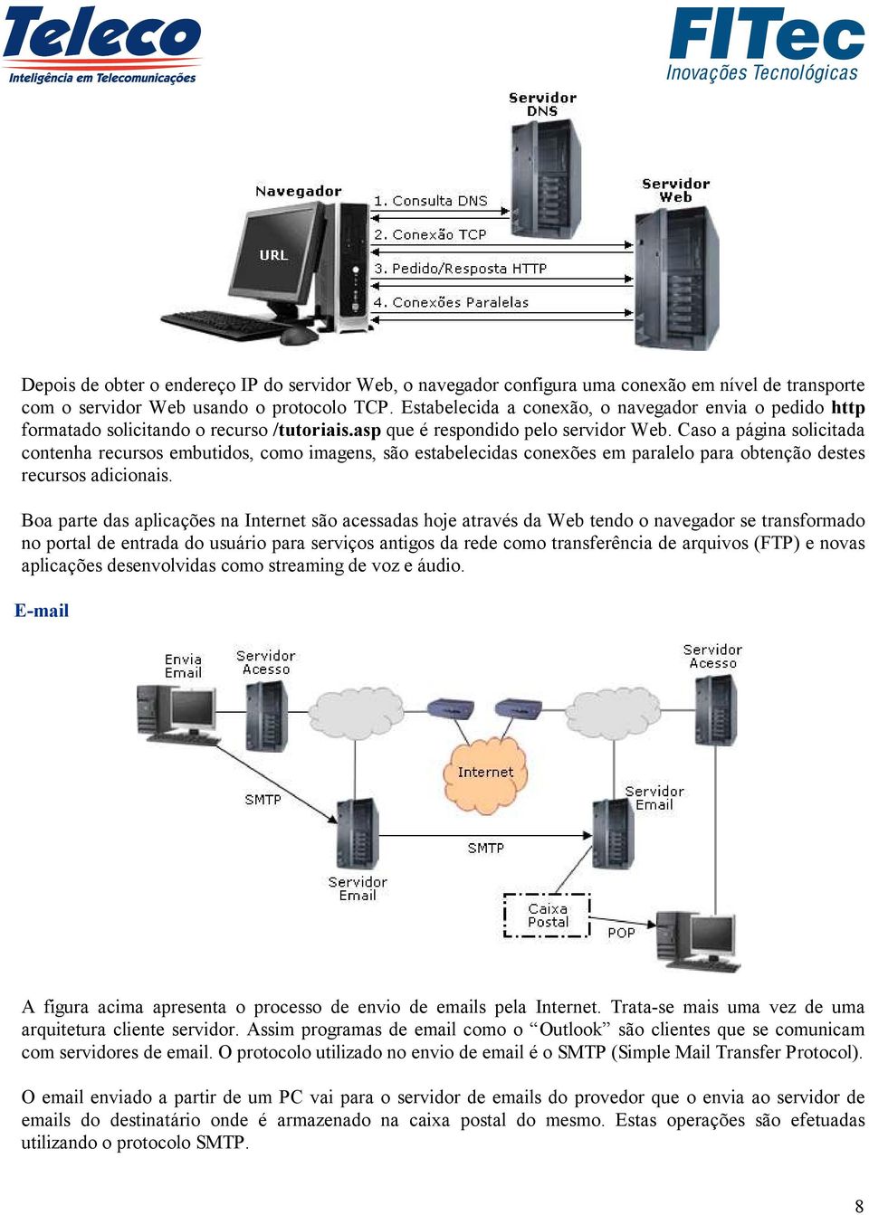 Caso a página solicitada contenha recursos embutidos, como imagens, são estabelecidas conexões em paralelo para obtenção destes recursos adicionais.